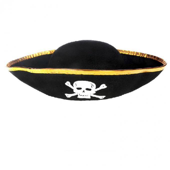 Schwarzes Halloween-Piraten-Hut-Muster mit dem Schädel für Verkauf